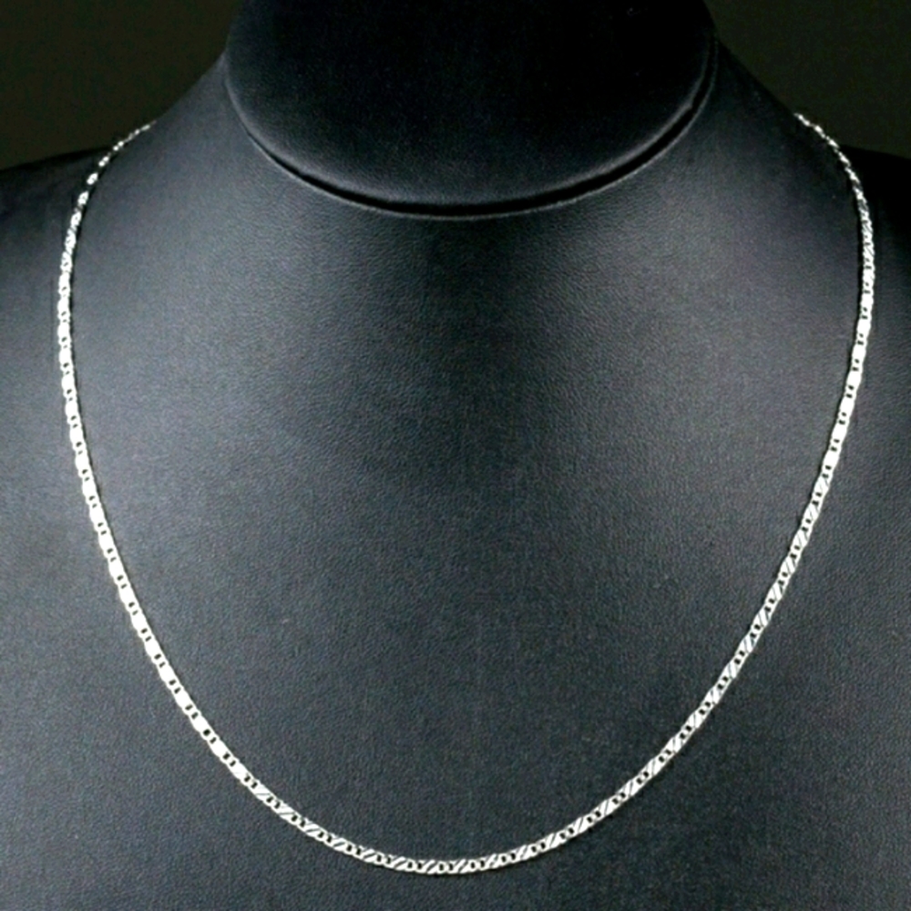 18K White Gold plated Necklace for Men Women